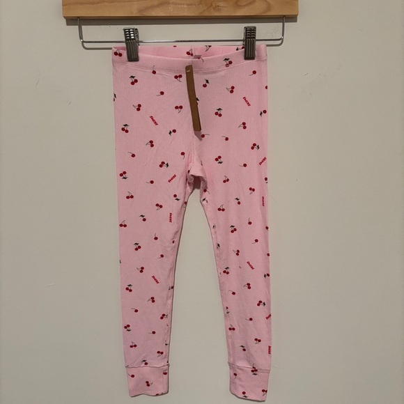 SKIMS Soft Lounge Ribbed Pants Tights Little Girl Youth NEW Cherry Blossom Print - Picture 6 of 7